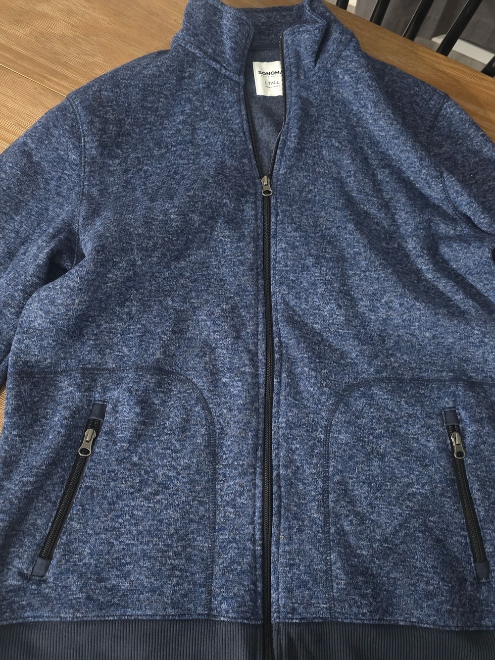 Sonoma Goods for Life Supersoft Sweater Fleece Jacket – Blue Heather – Size L Ta